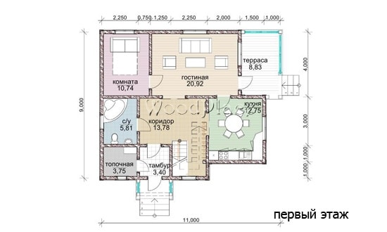 Проект каркасного дома "Дубрава"