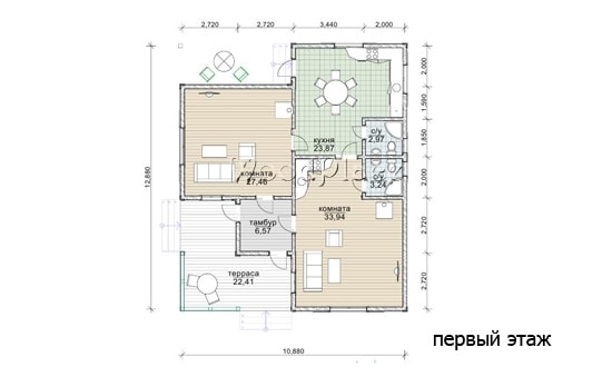 Проект каркасного дома  "Едишки"