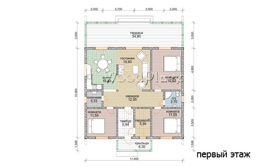 Проект каркасного дома  "Владимир"