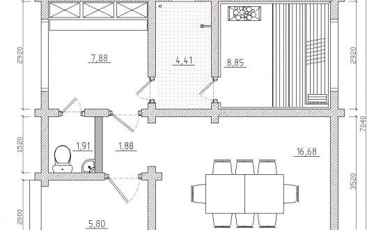Проект бани  "Боровик"