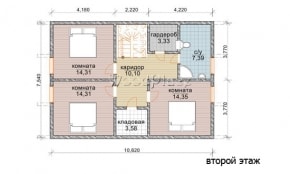 Проект каркасного дома  "Полет"