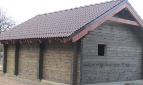 Строительство дома "Чудин". Окнчательный вид постройки. Раккурс с торца.