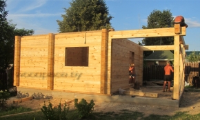 Строительство в Раубичах. Работа над деревянным срубом - 2