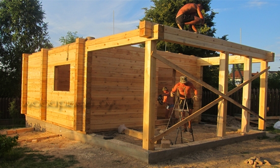 Строительство в Раубичах. Работа над срубом - 1